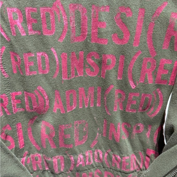 🪖 Edgy Vintage GAP Red Inspired Green Military Jacket - Ladies XL 🪖 - Picture 10 of 14